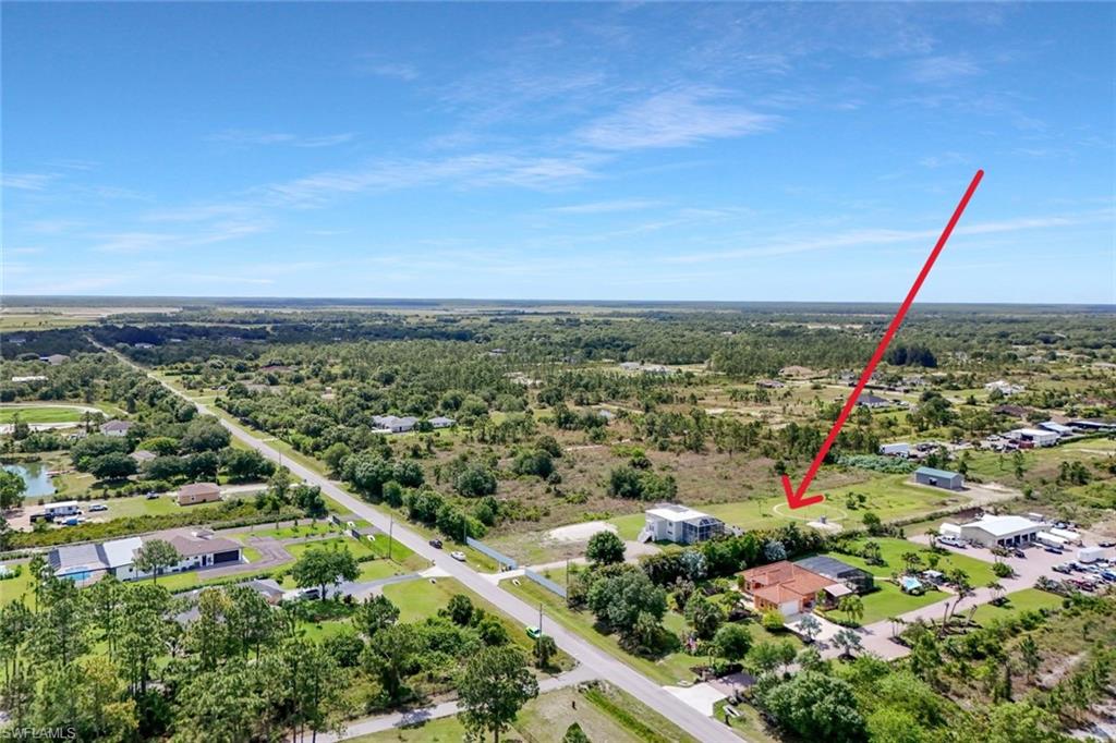 Aerial of rear of home
