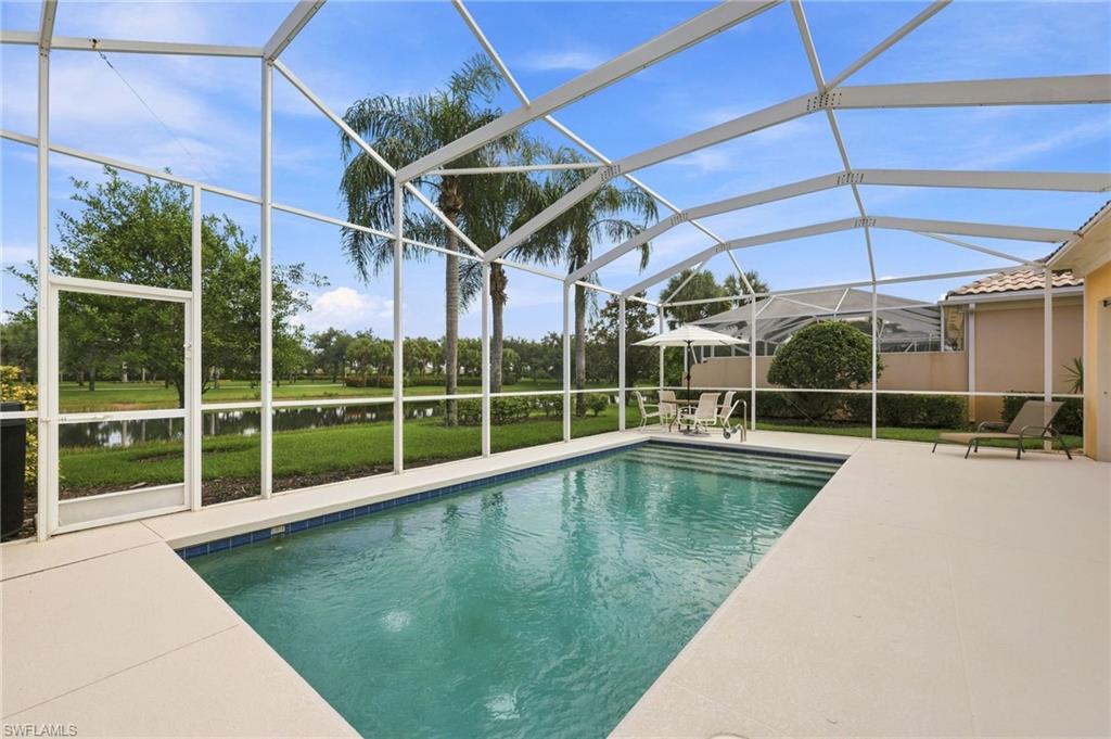 Fully screened-in Pool deck with Lake views