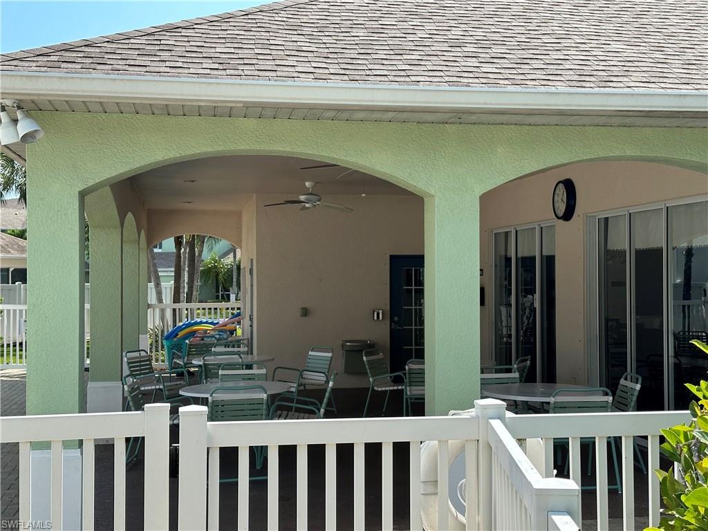 View of Community Pool's under Truss Tables, etc.