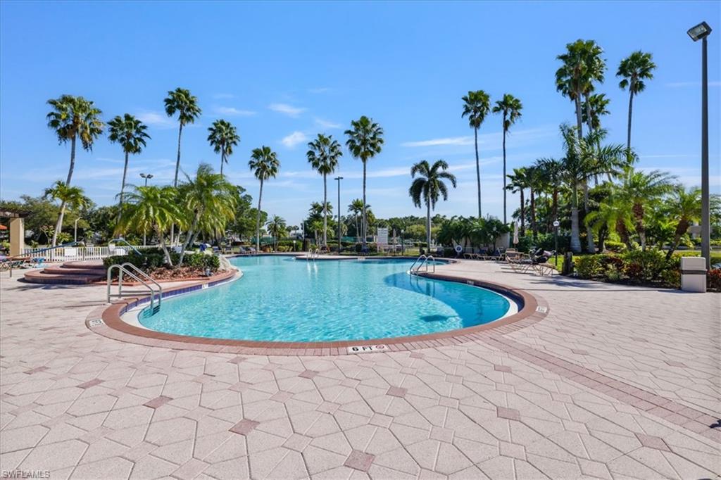 amazing community center outlined in gorgeous palm trees