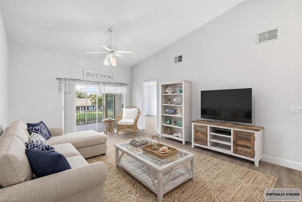 vaulted ceilings, lake view