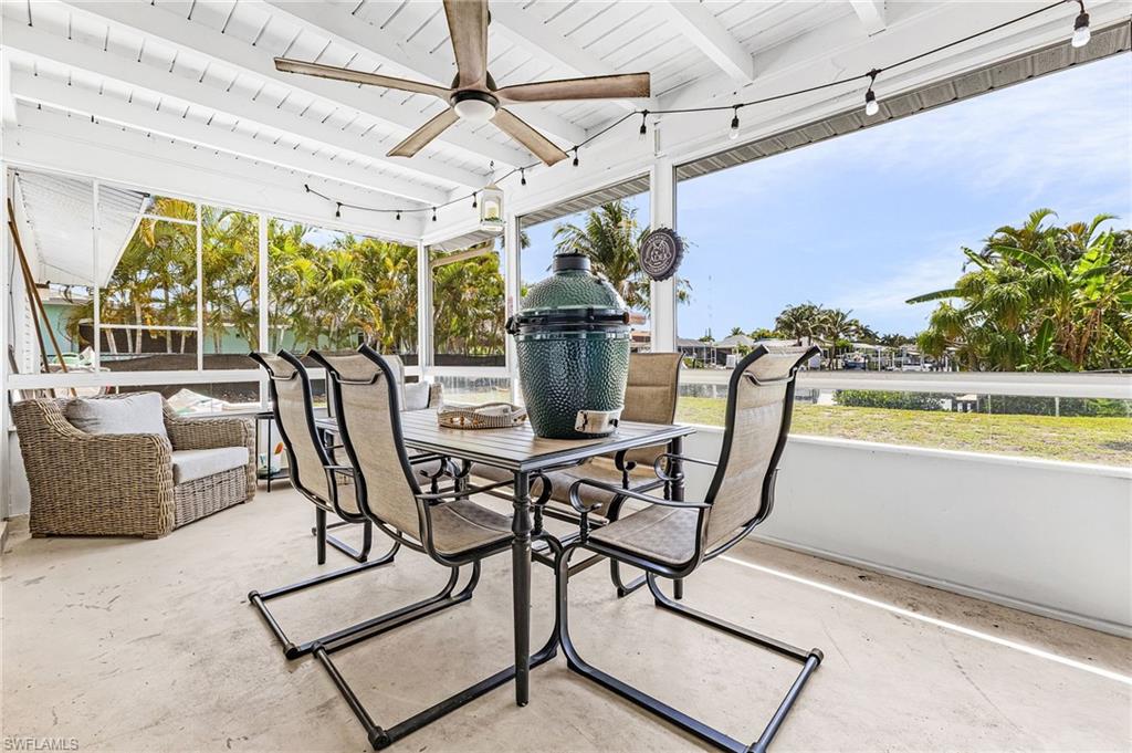 Enclosed lanai with sliders to the great room and primary bedroom