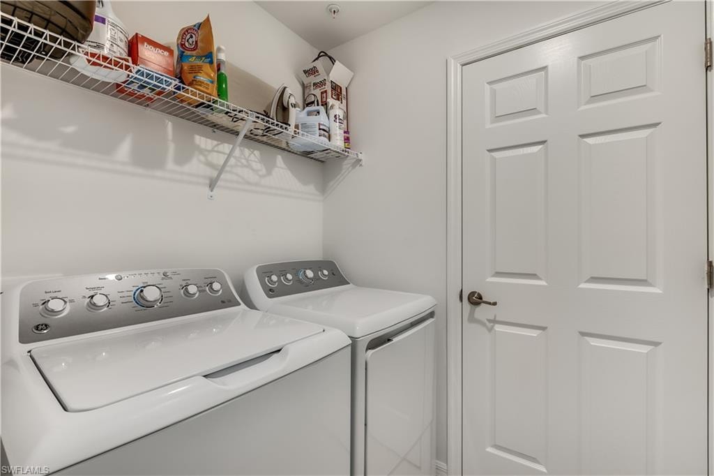 Laundry area with washing machine and dryer