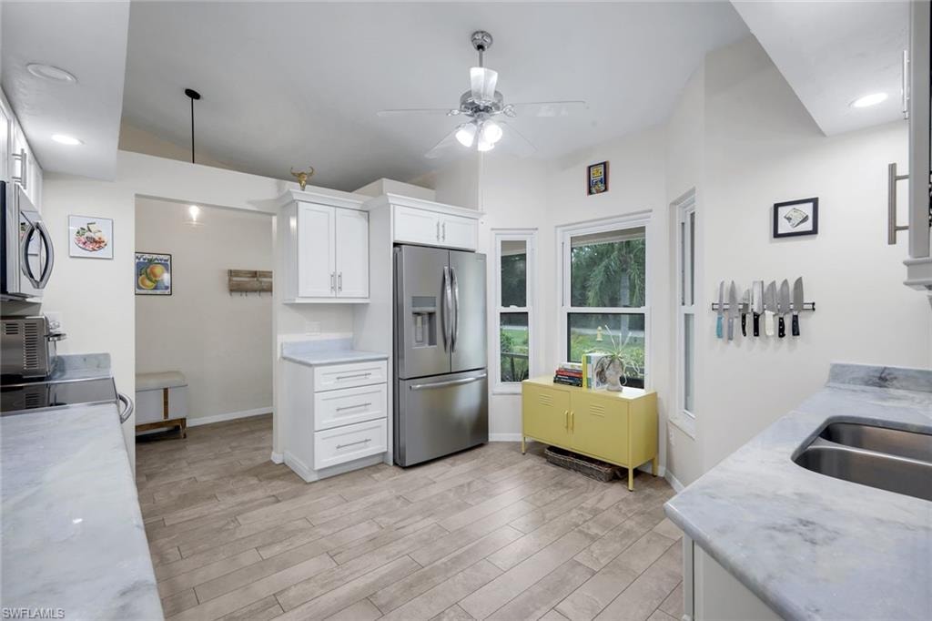 Kitchen has been tastefully updated.