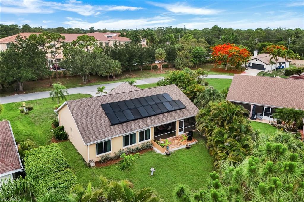 Home features solar panels.