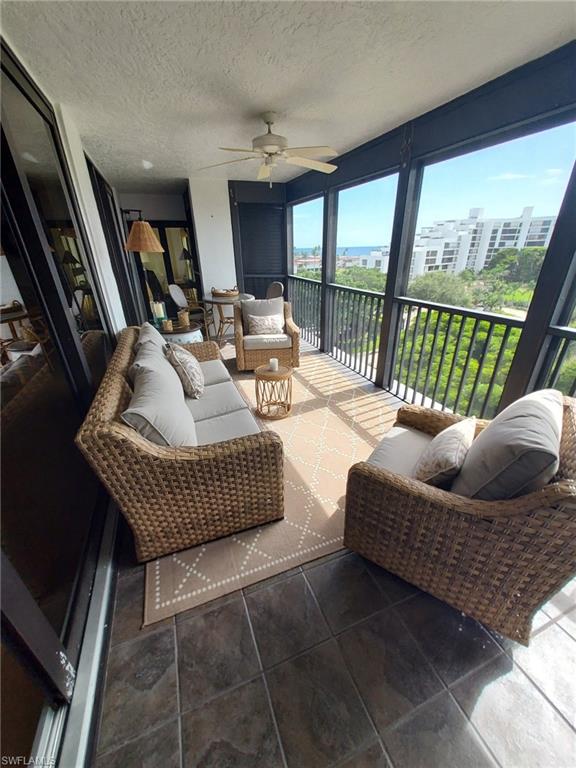 Spacious Balcony with casual seating and dining space