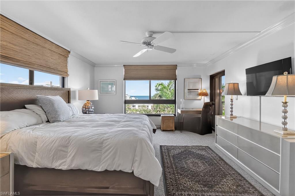 Primary Bedroom with views of the Gulf and beautiful Sunsets