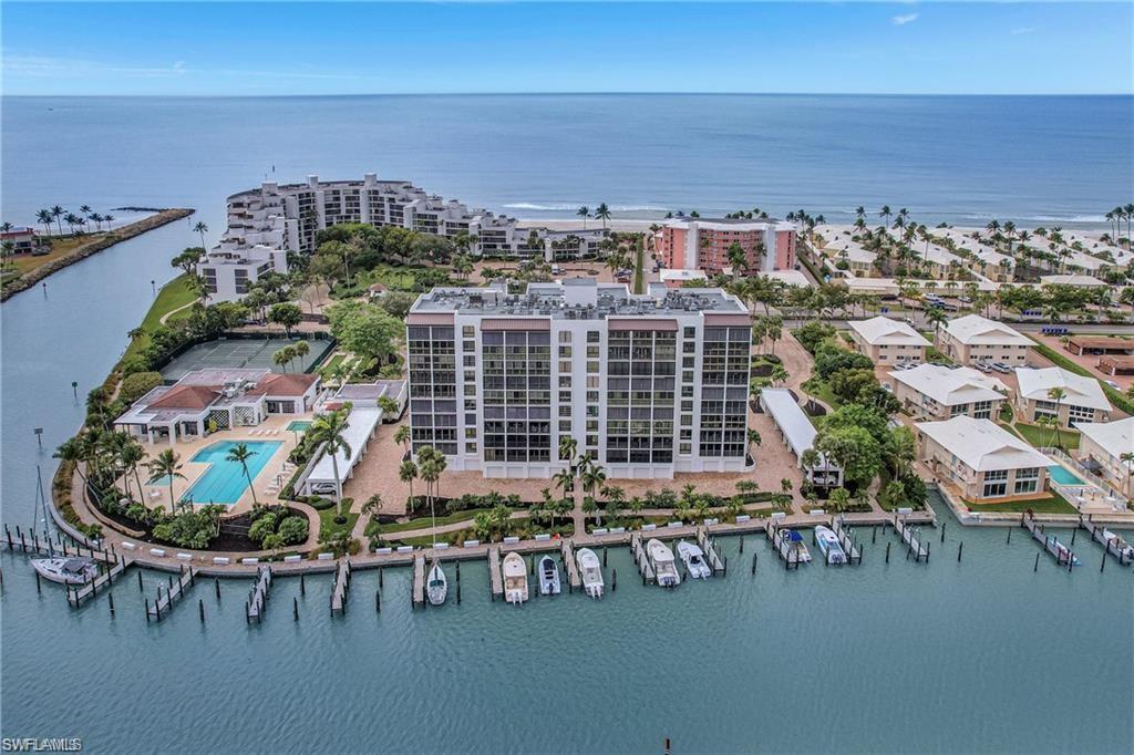 Drone / aerial view of a nearby body of water