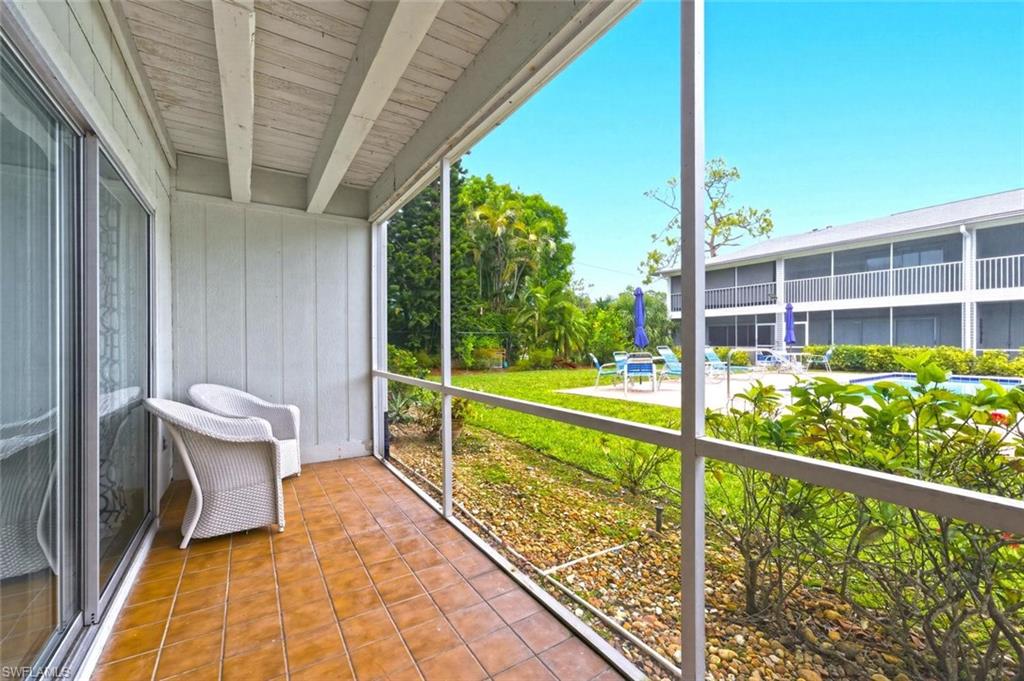 Large lanai off the living room. Only 12 steps to the pool