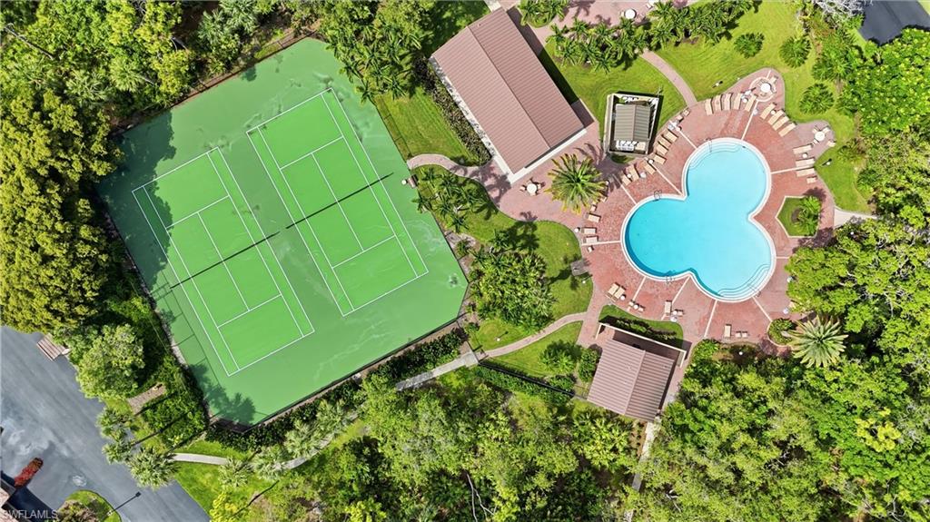 Wedgewood has its' own tennis court area!