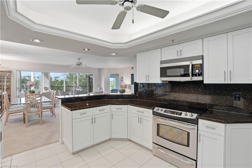Large kitchen open to the living and dining area.