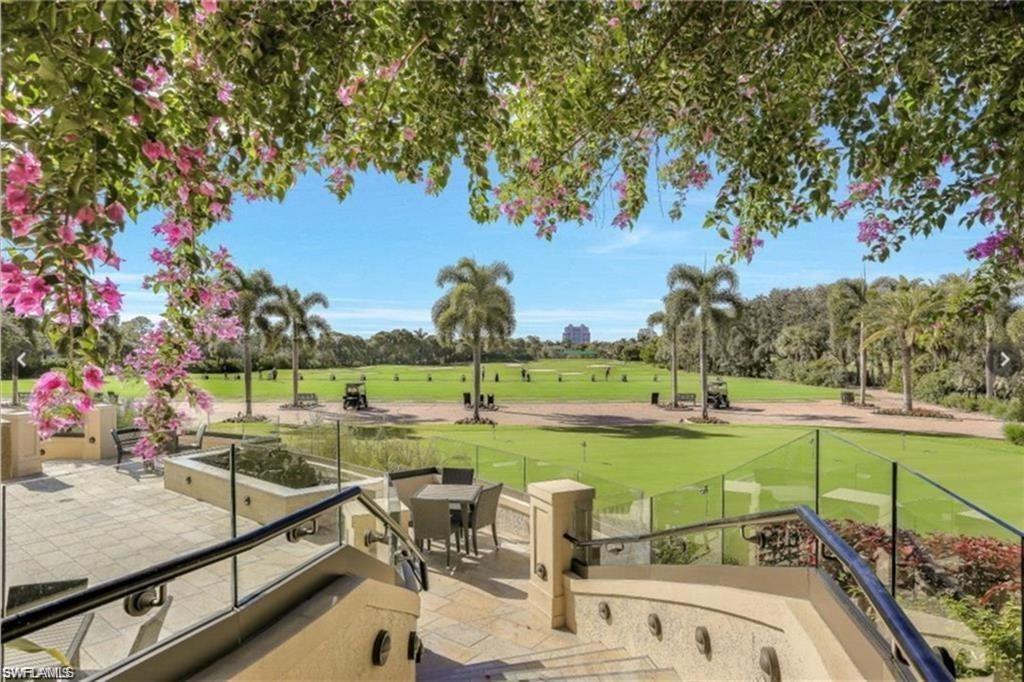 Beautiful view of golf course from the terrace of the 55th Hole, a lovely Bonita Bay Club restaurant.