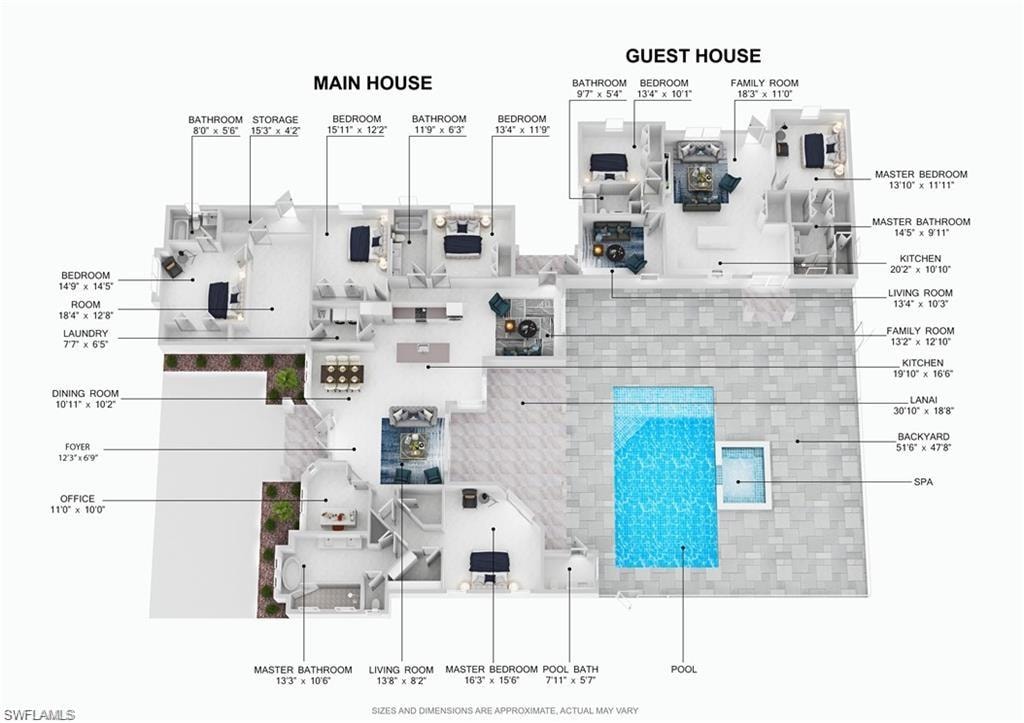 3D-rendered Floor Plan