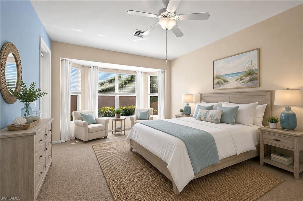 Virtually Staged Primary Bedroom
