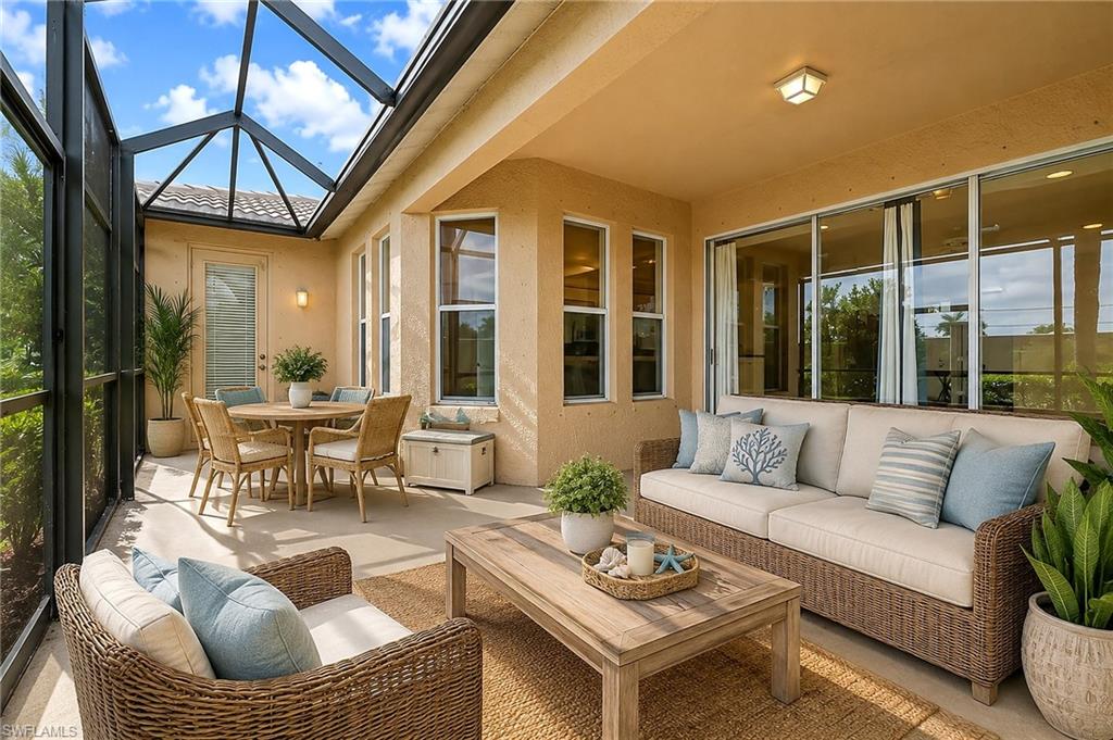 Virtually staged screened lanai.