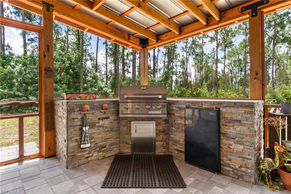 Lanai with outdoor kitchen