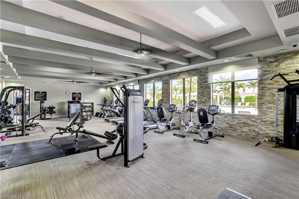 Exercise room in Marbella Isles clubhouse.