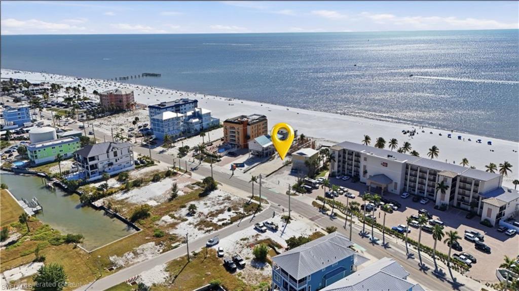 Bird's eye view of waterfront with a beach - Virtually Edited Image