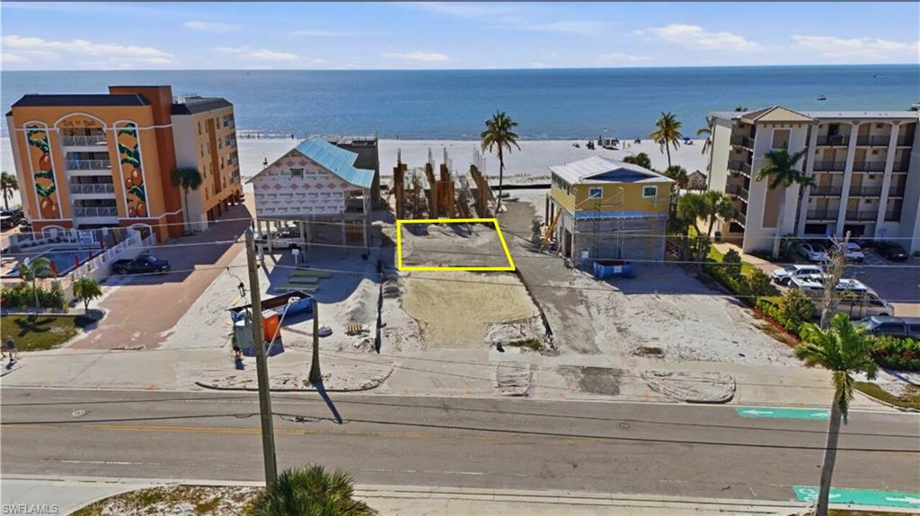 Drone / aerial view of waterfront with a beach - Virtually Edited Image