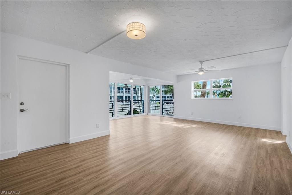 View of the entryway and living area.
