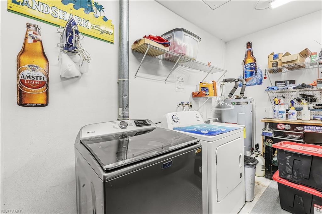 Laundry area in the oversized deep garage....no heat in the house