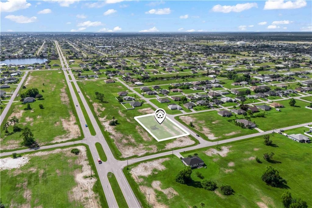 Bird’s-eye view showing how close the lots are to Diplomat Parkway, yet tucked away in a calm residential zone.