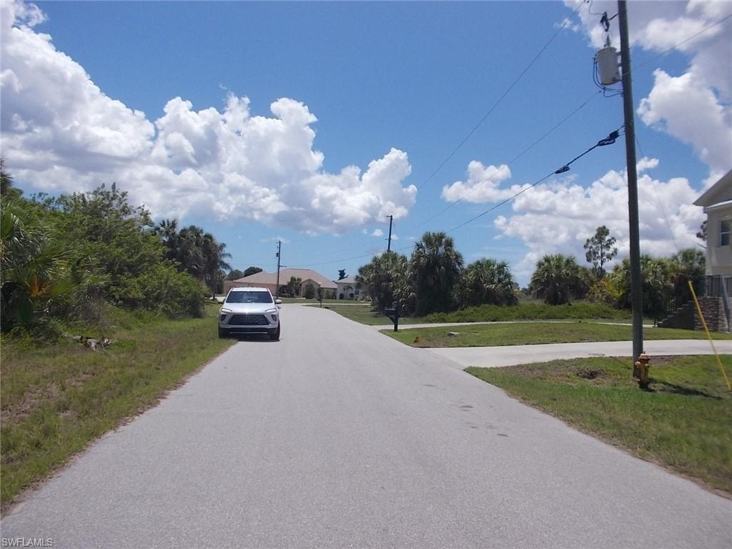 Looking West up the street