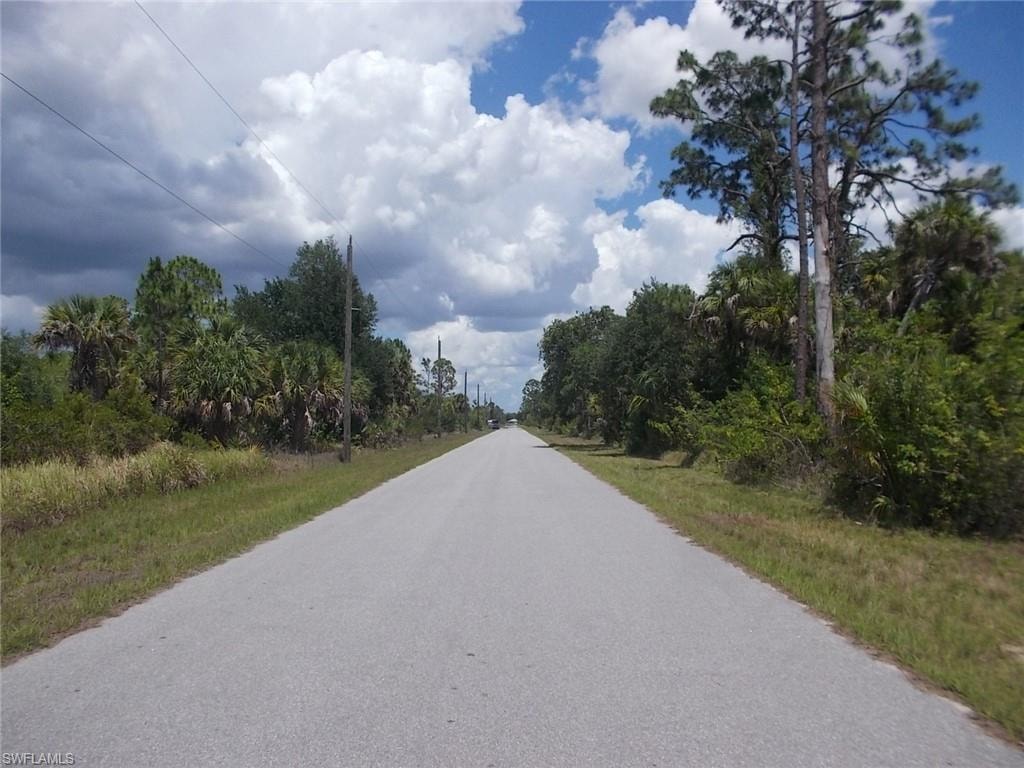 Looking East down the street