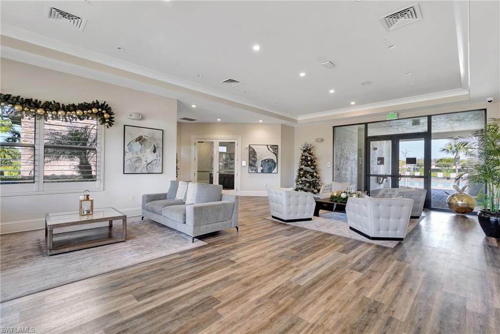 Amenity center lobby with on-site management team