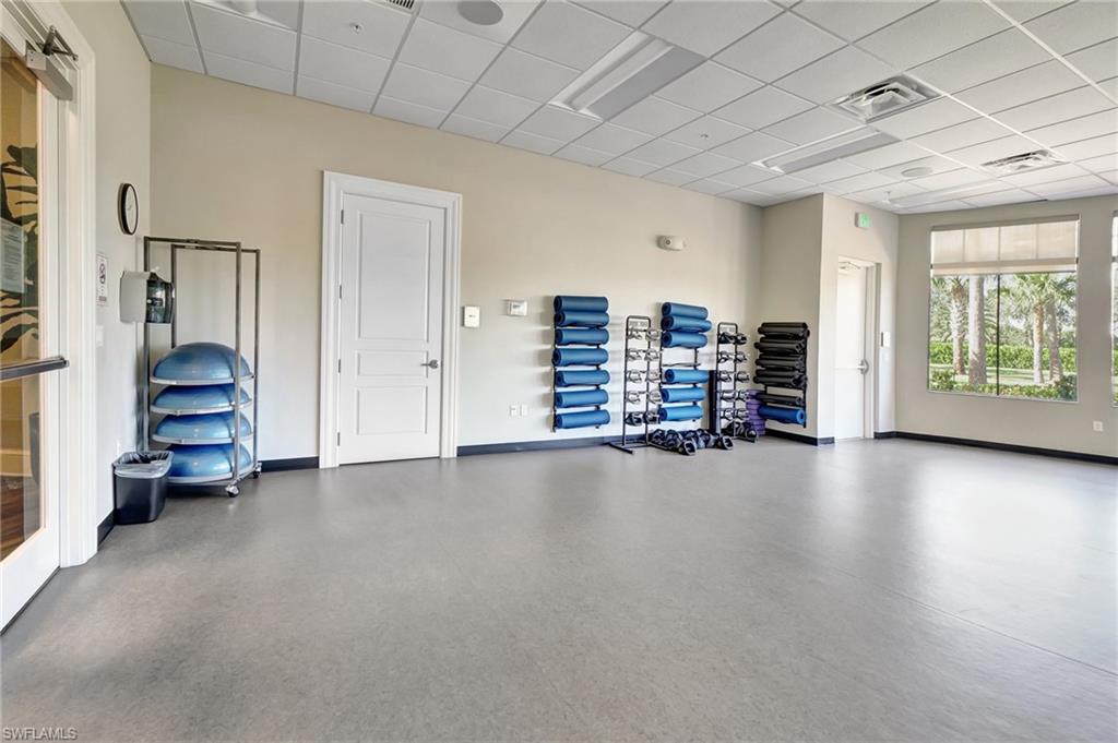 Exercise room for fitness classes