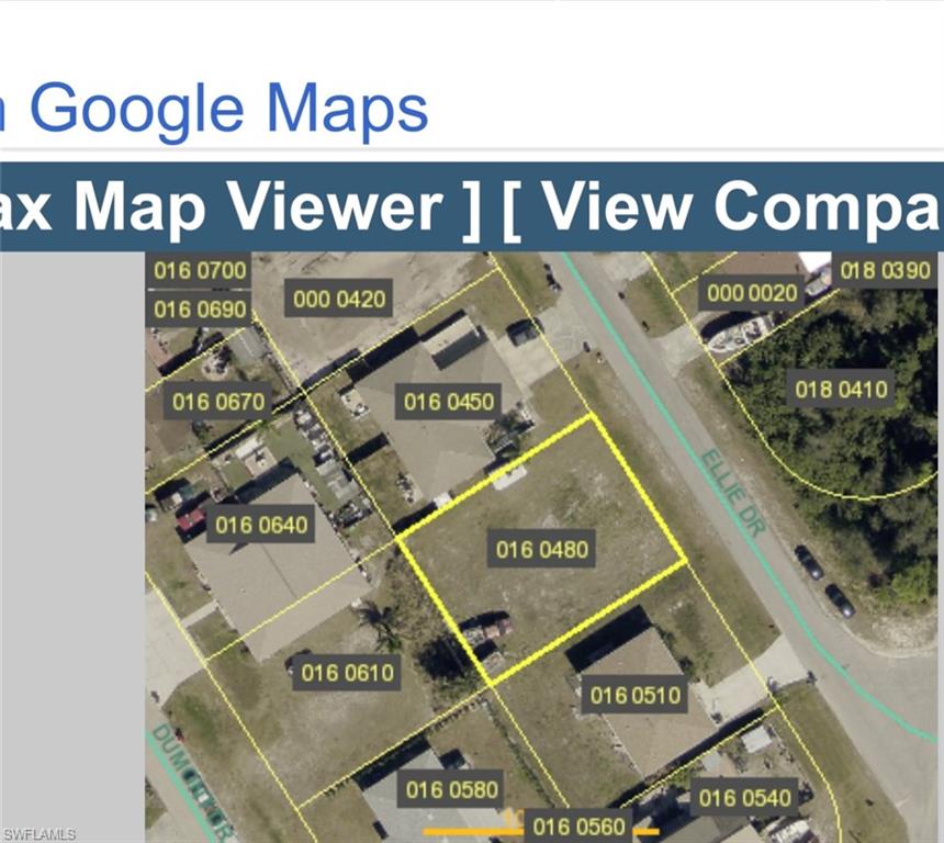 Tax Map. Displaying the property and surrounding parcels with identification numbers