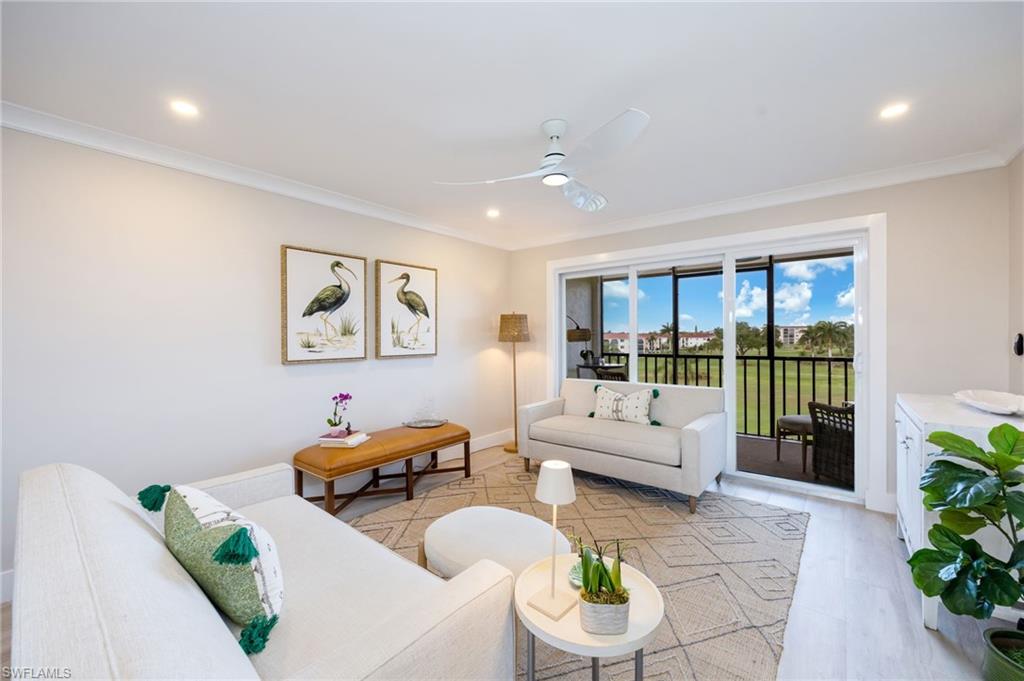 living room space to lanai