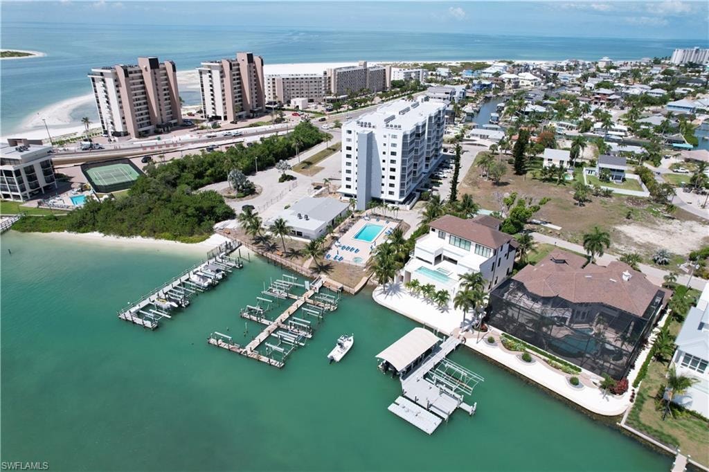 Waterfront property featuring private boat docks and direct water access