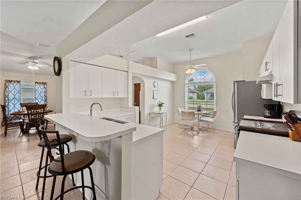 Expansive Kitchen with bar seating