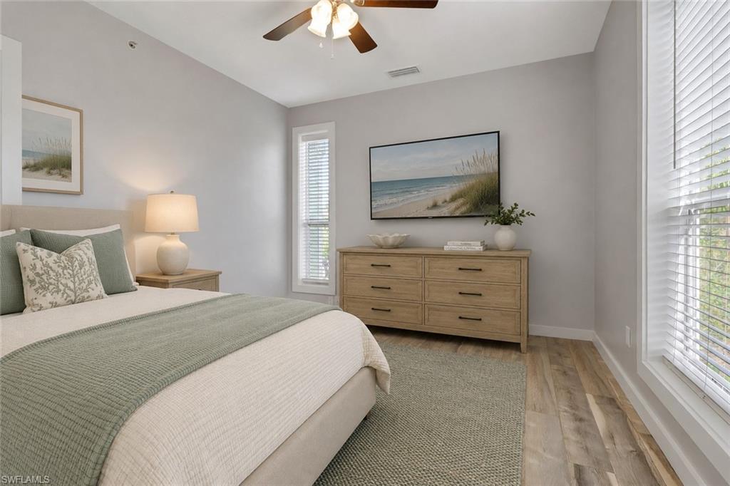 Virtual staging added to illustrate room potential.