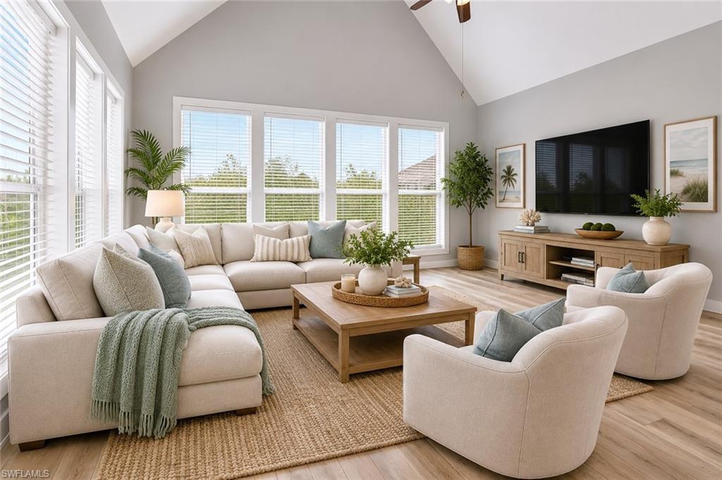 Virtual staging added to illustrate room potential.