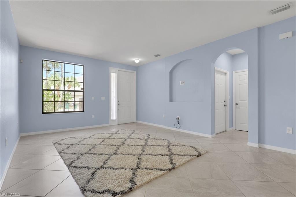 Welcoming entryway with open floor plan.