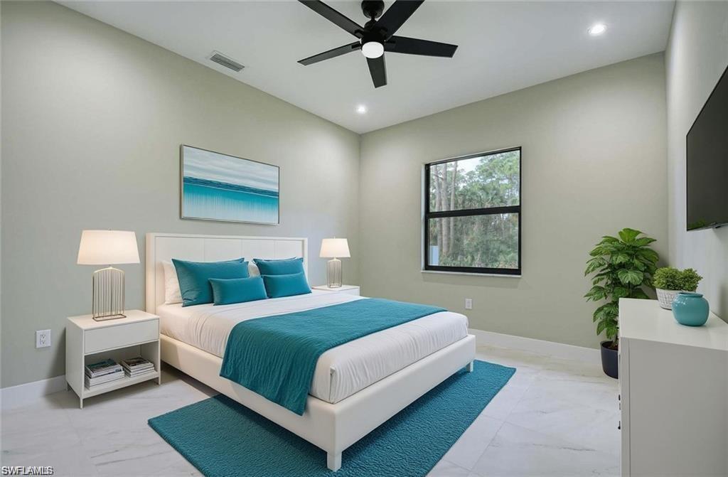 Virtually Staged Bedroom in the Guest House