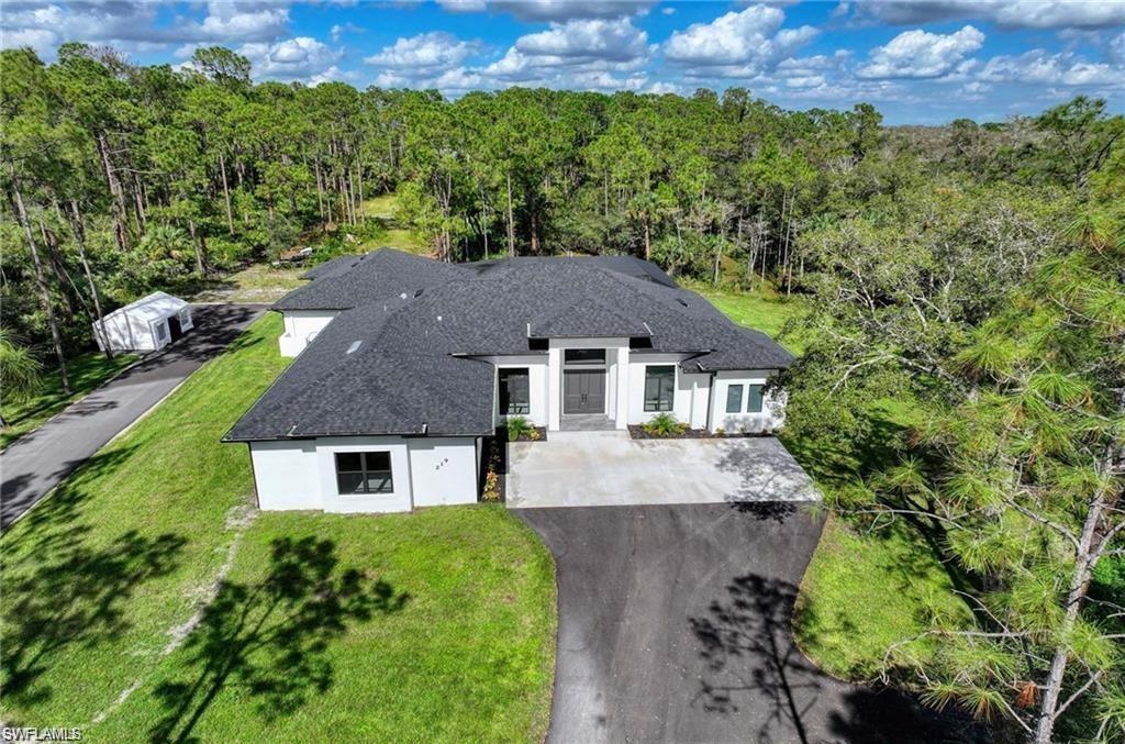 Bird's eye view of the fully fenced-in property