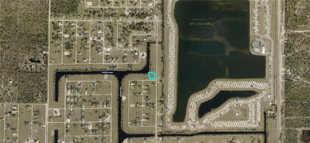 Aerial Map. Identifying the property's location within a developed area