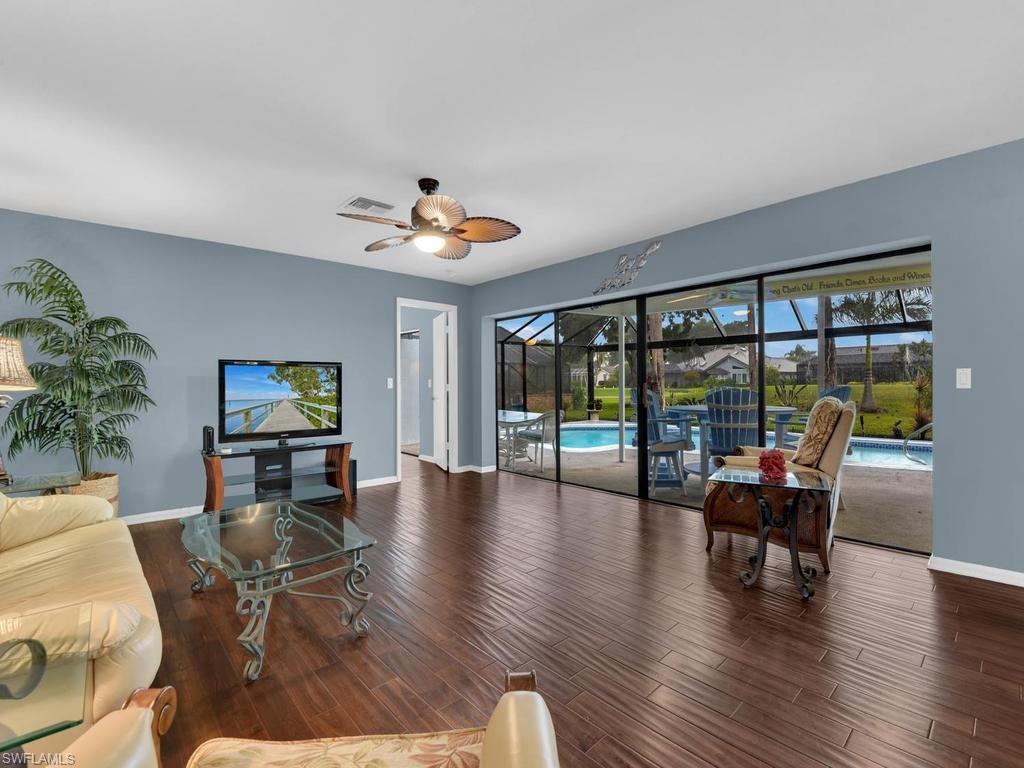 Living & Family Room Layout with updated tile flooring