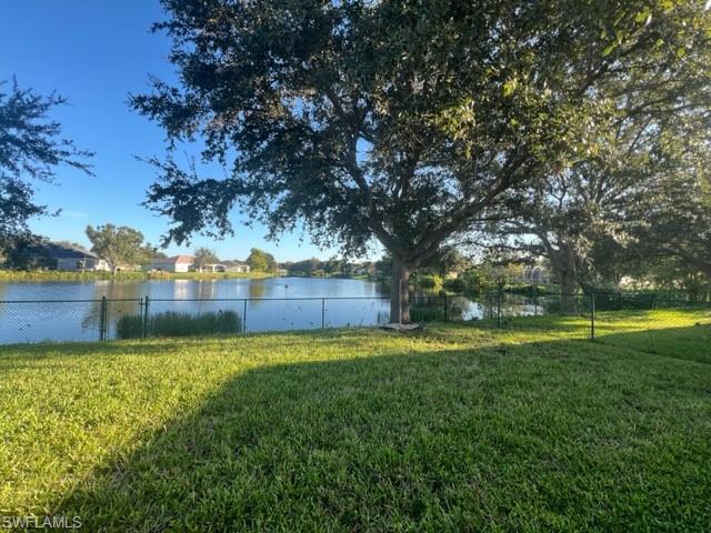View of yard featuring a water view