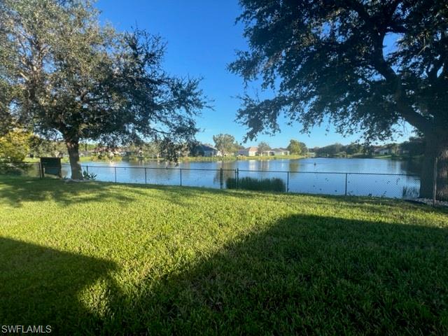 View of yard featuring a water view