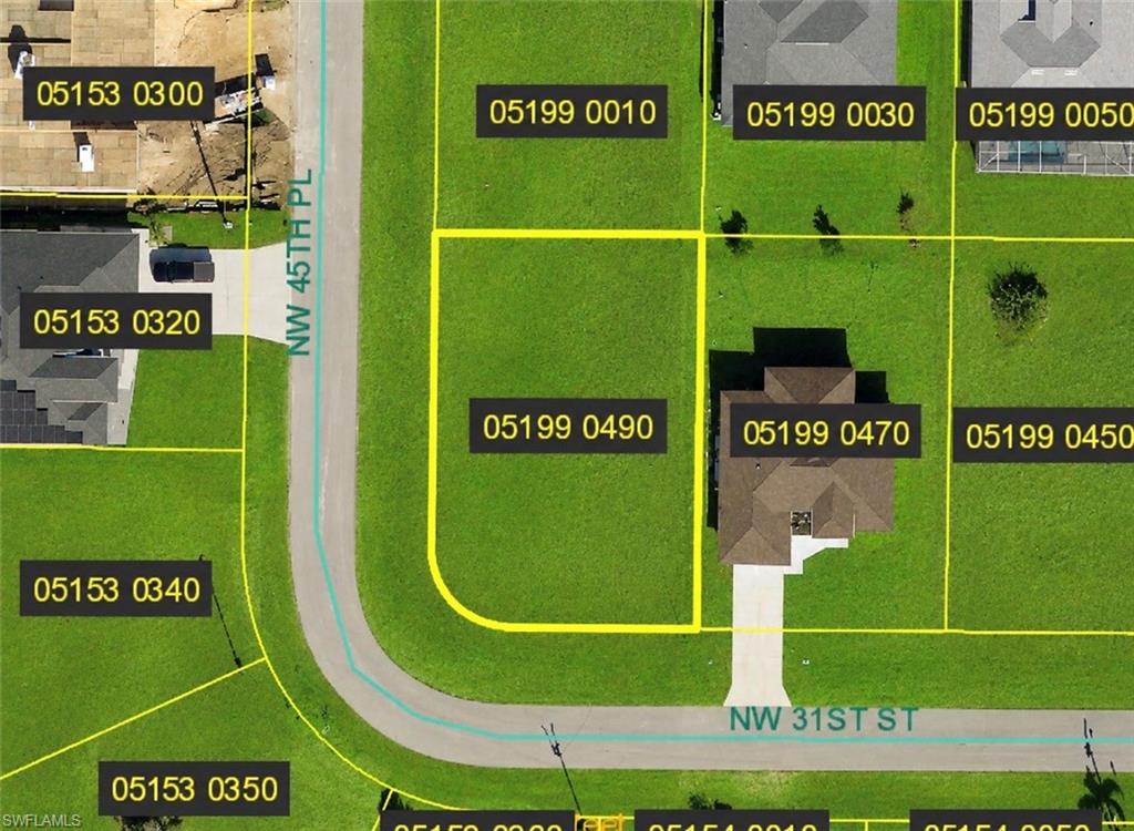 Plat Map. Illustrating property divisions and identifying parcel numbers for the area