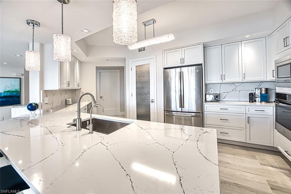 Cambria quartz counters and backsplash