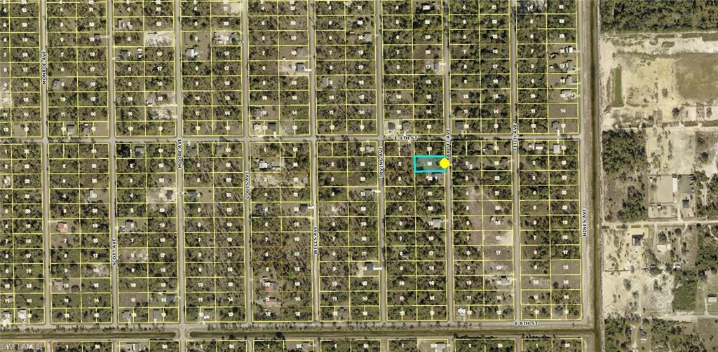 Aerial Map. Depicting the location and boundaries of the property within a larger grid of parcels