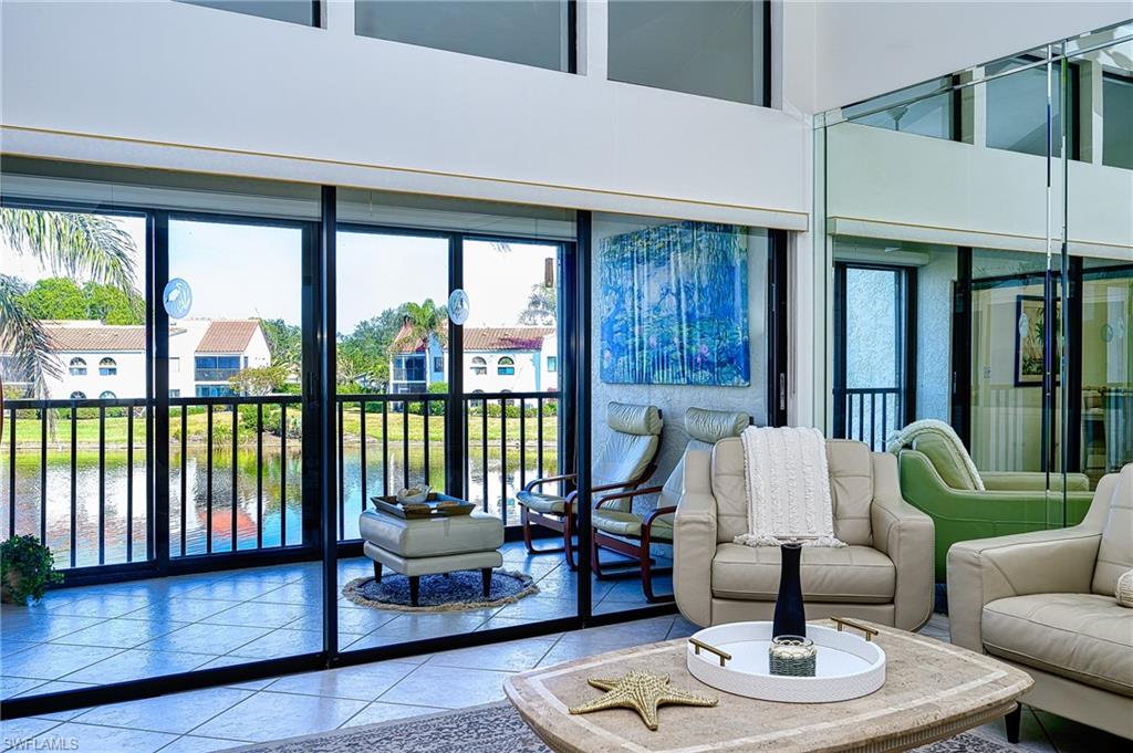 View of tiled living area