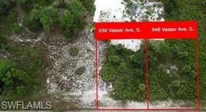 Aerial Property Map. Displaying the outline and addresses of two parcels of the property