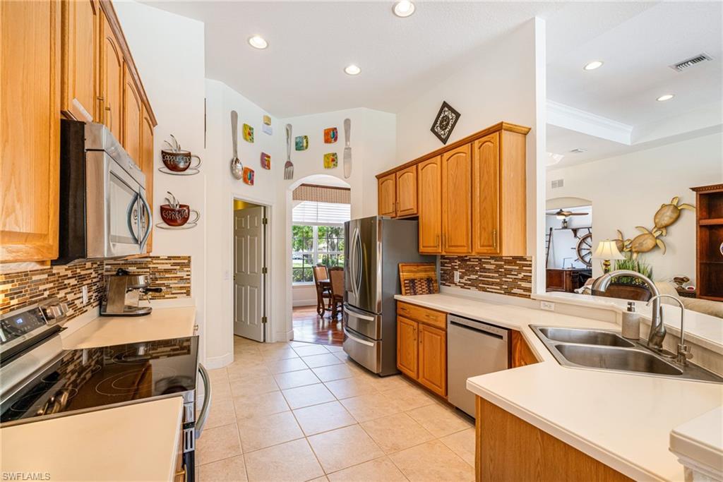 Kitchen with high ceilings