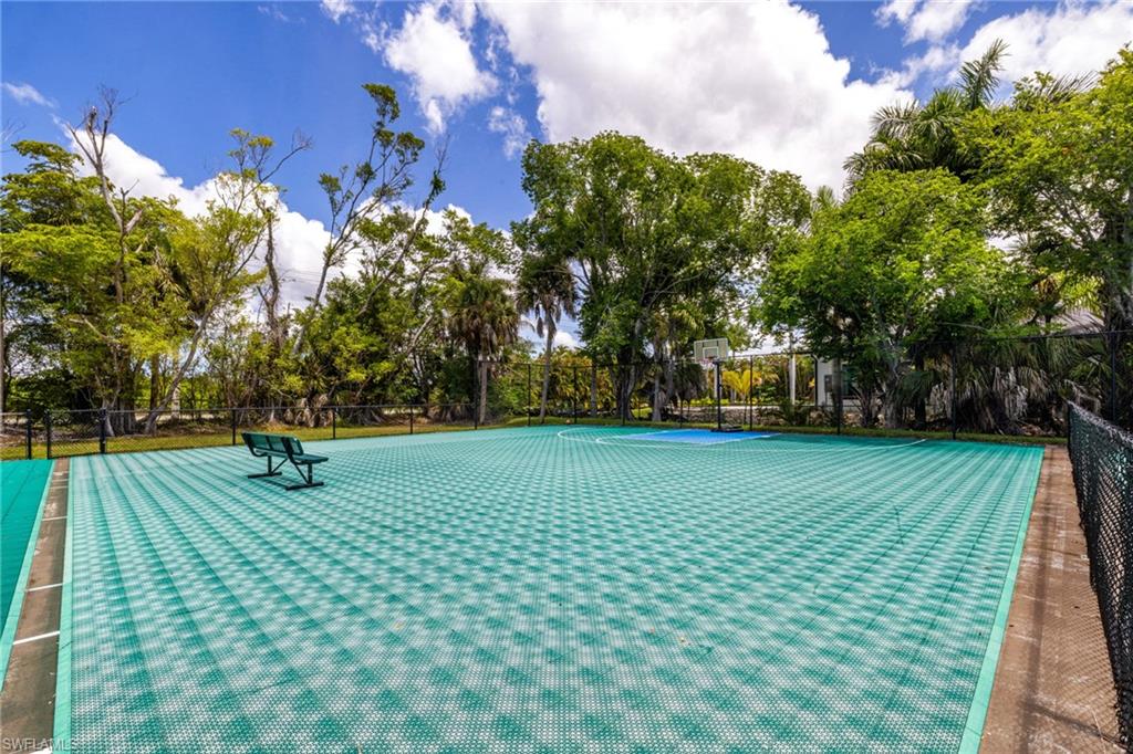 Community recreation area with basketball